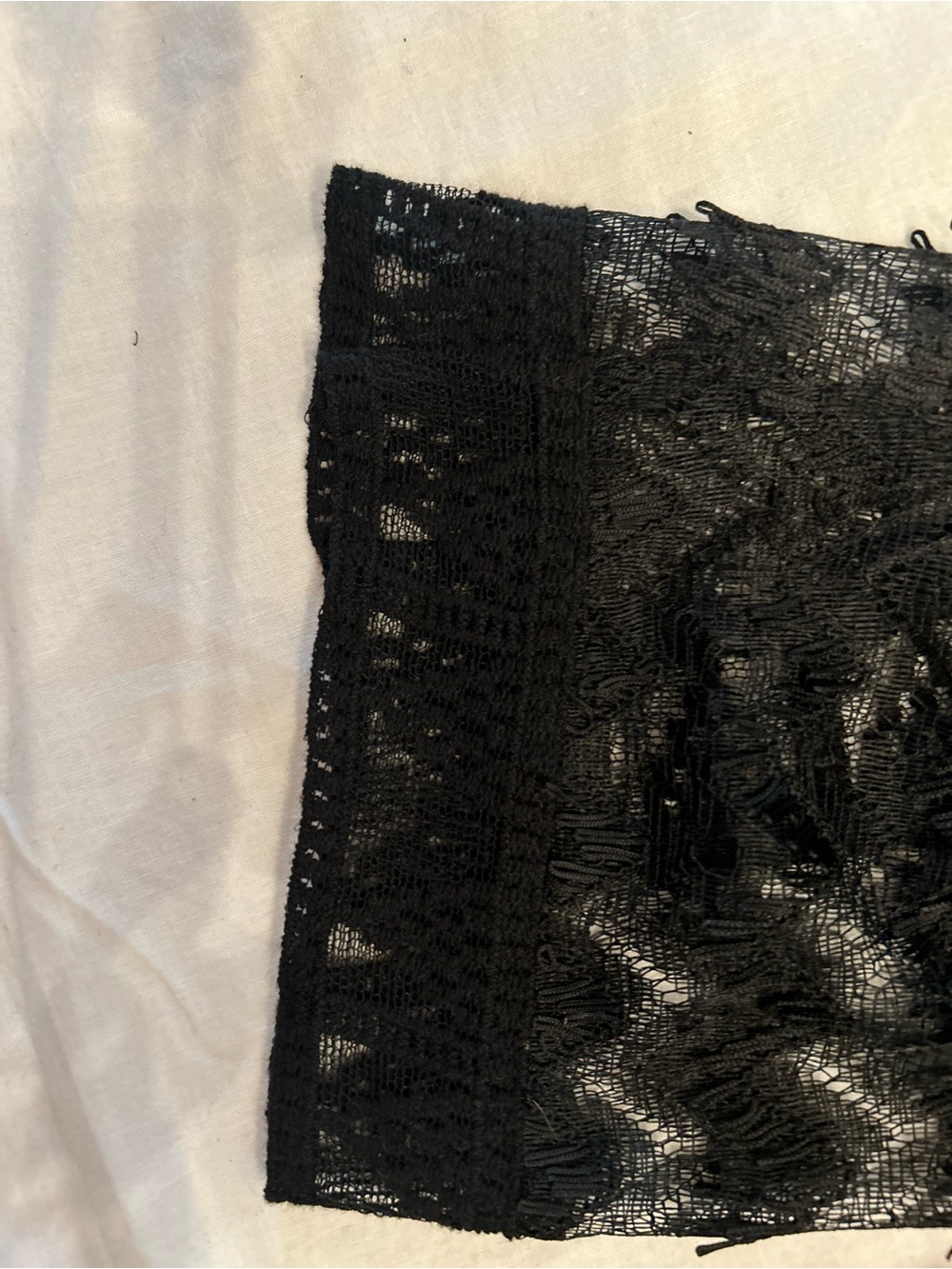 Nanette Lepore Black Chevron Lace Mini Dress Size M Bell Sleeve - Picture 6 of 10